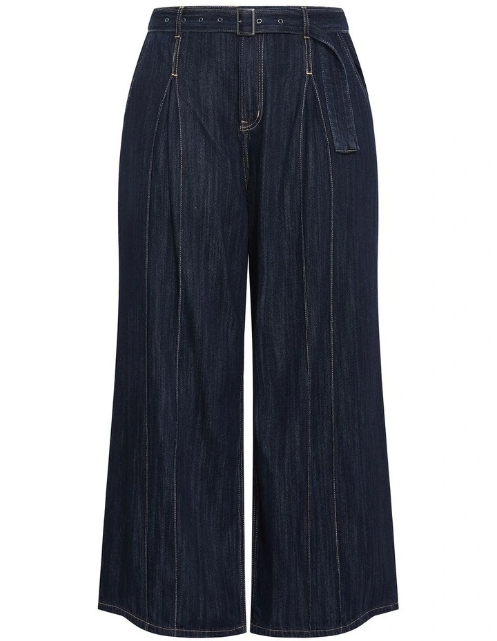 Harley Fit Bria Belted Wide Leg Jean in Dark Wash image 3