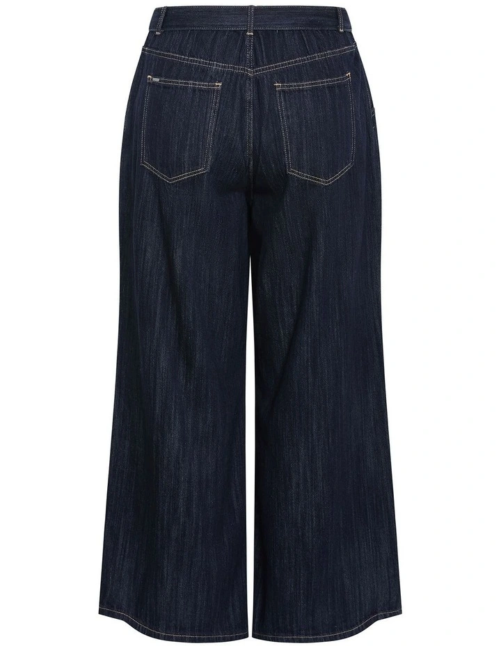 Harley Fit Bria Belted Wide Leg Jean in Dark Wash image 4