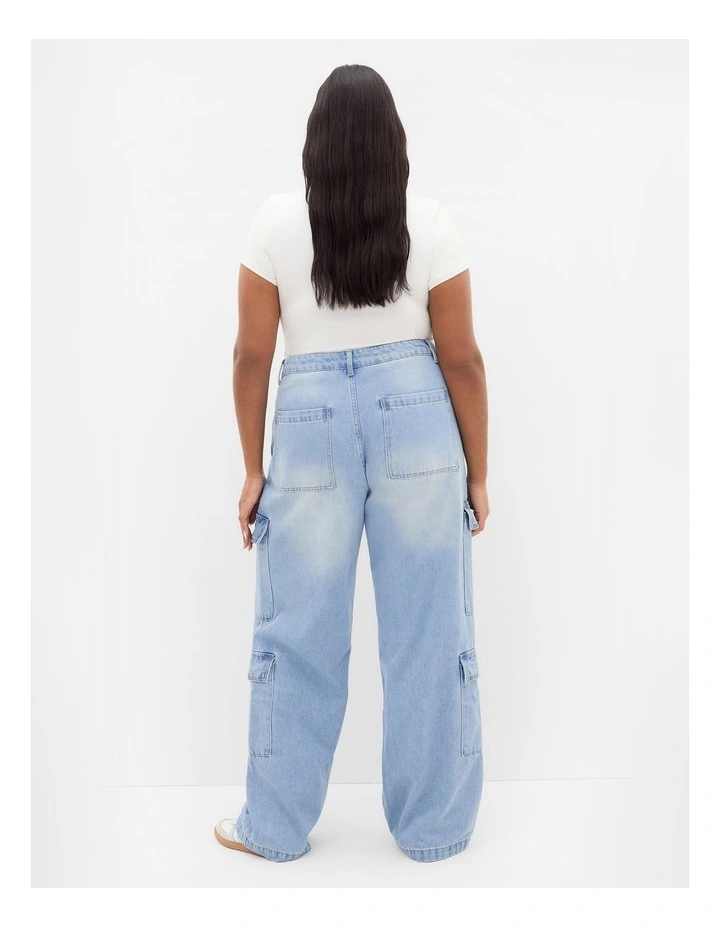 Harley Fit Iona Cargo Wide Leg Jean in Light Wash image 2