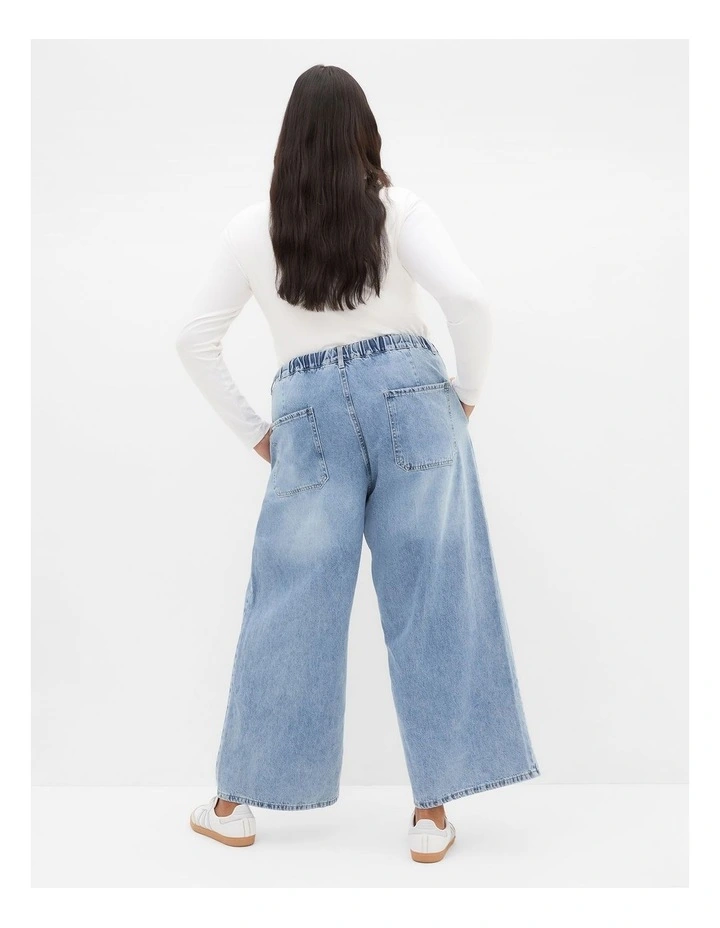 Jorja Wide Leg Crop Denim Pant in Light Wash image 2