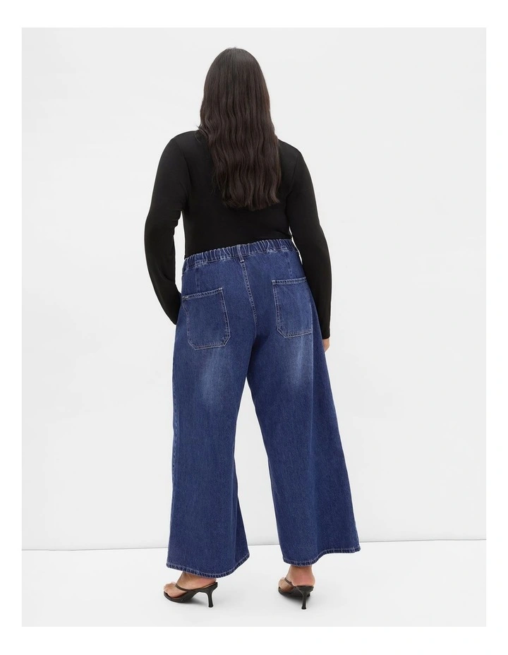 Jorja Wide Leg Crop Denim Pant in Mid Wash image 2