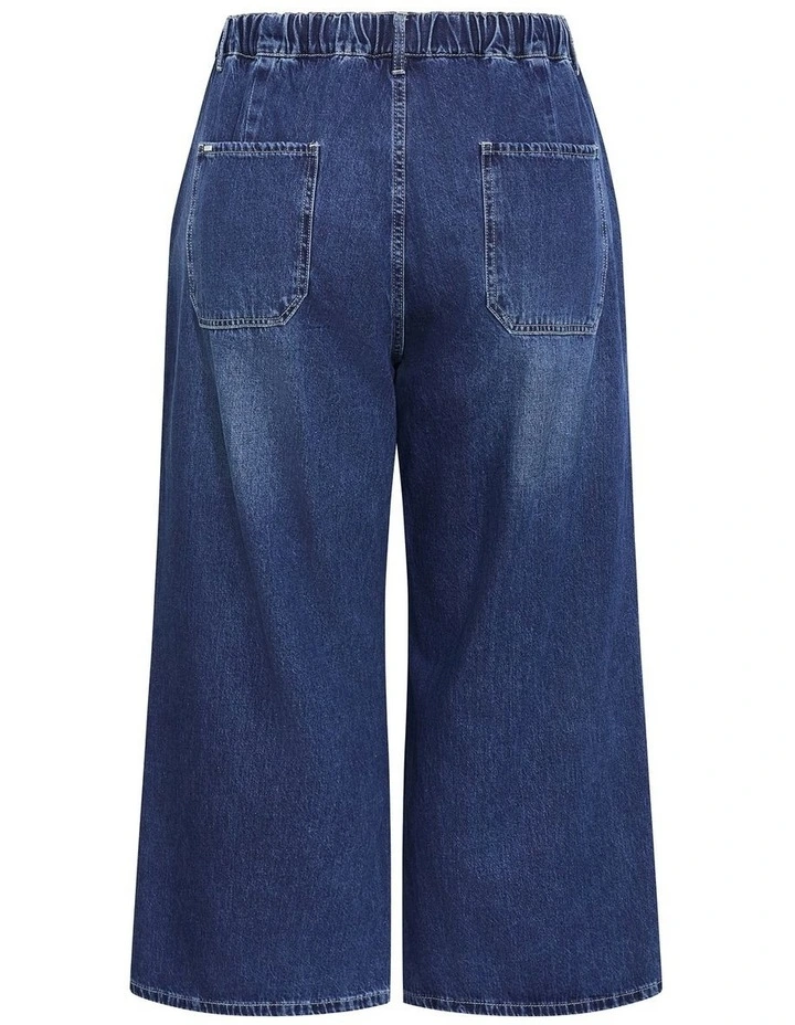 Jorja Wide Leg Crop Denim Pant in Mid Wash image 4