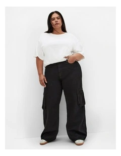 Clarence Cargo Denim Pant in Black