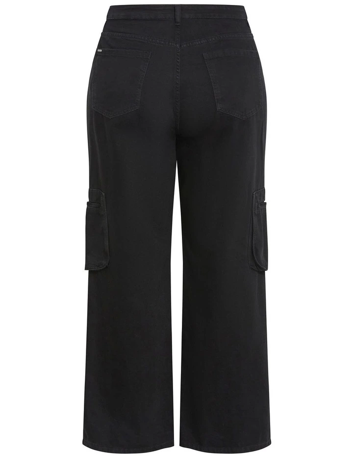 Clarence Cargo Denim Pant in Black image 4