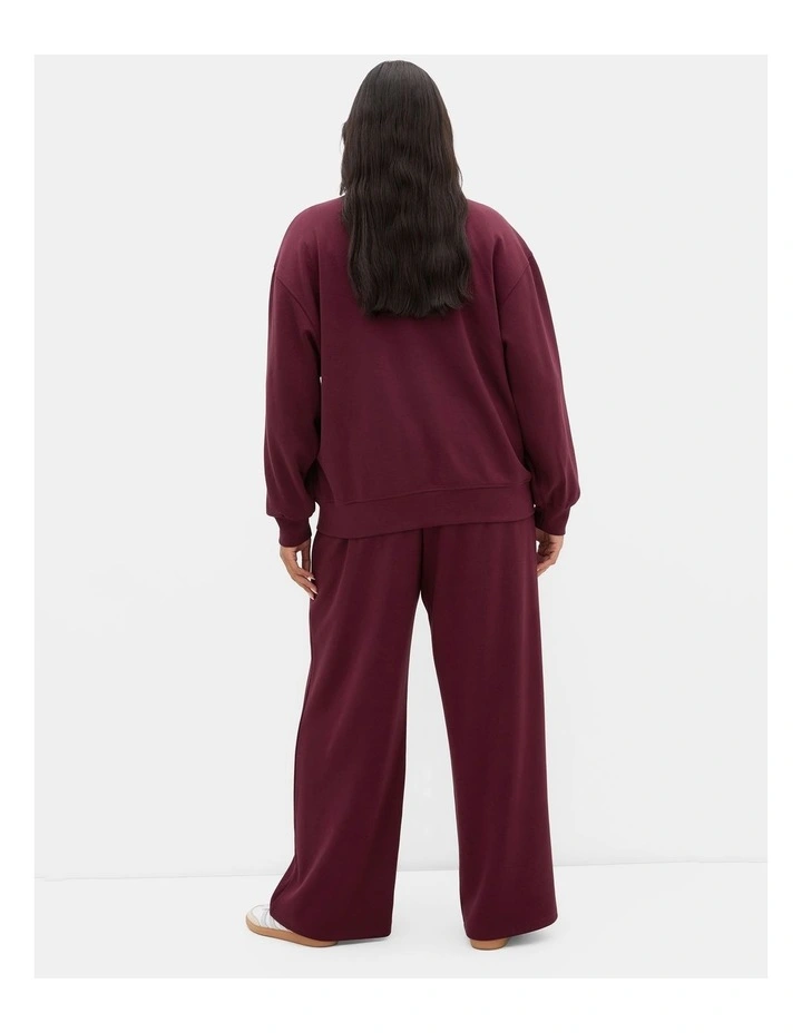 Mae Wide Leg Jogger in Dark Cherry image 2