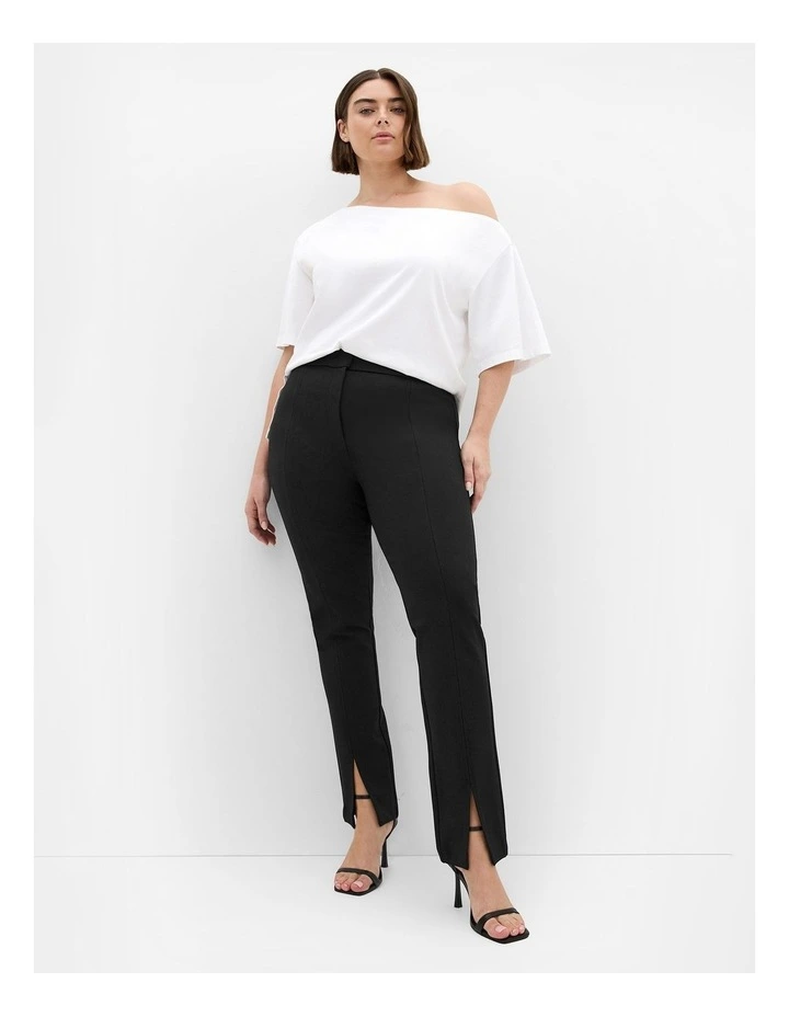 Wynter Tapered Ponte Pant in Black image 1