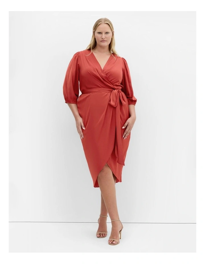 Opulent Elbow Sleeve Dress in Cinnamon image 1