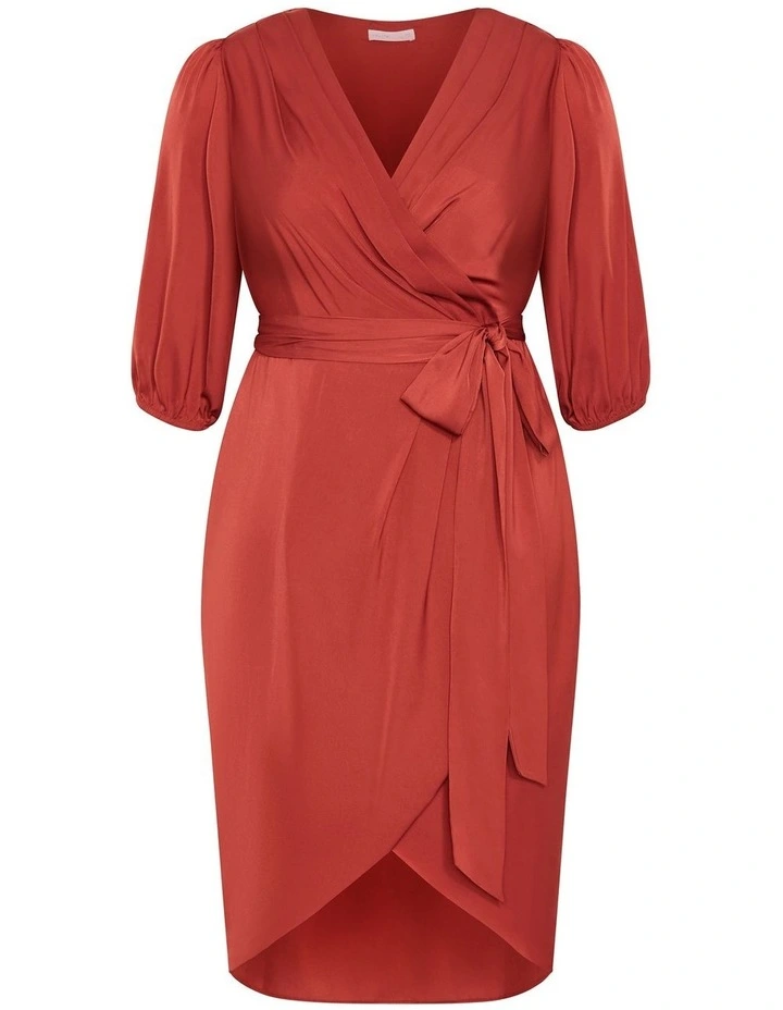 Opulent Elbow Sleeve Dress in Cinnamon image 3
