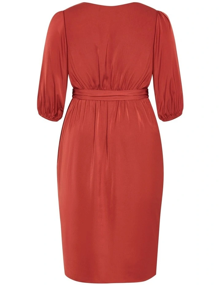 Opulent Elbow Sleeve Dress in Cinnamon image 4