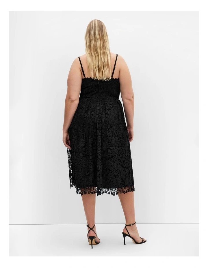 Scarlet Lace Midi Dress in Black image 2