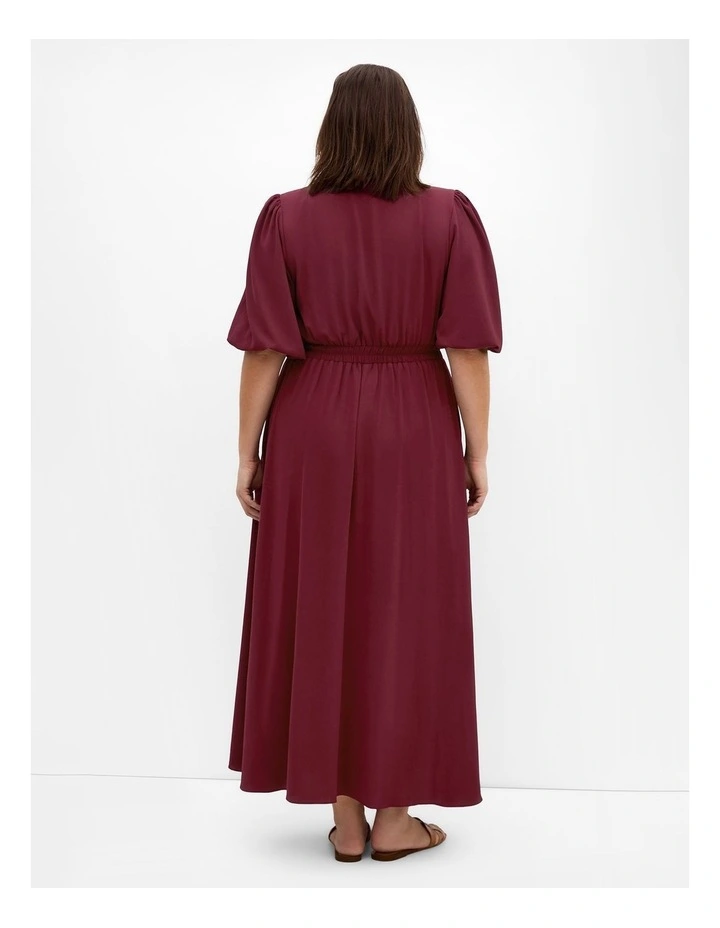 Jolene V Neck Maxi Dress in Burgundy image 2