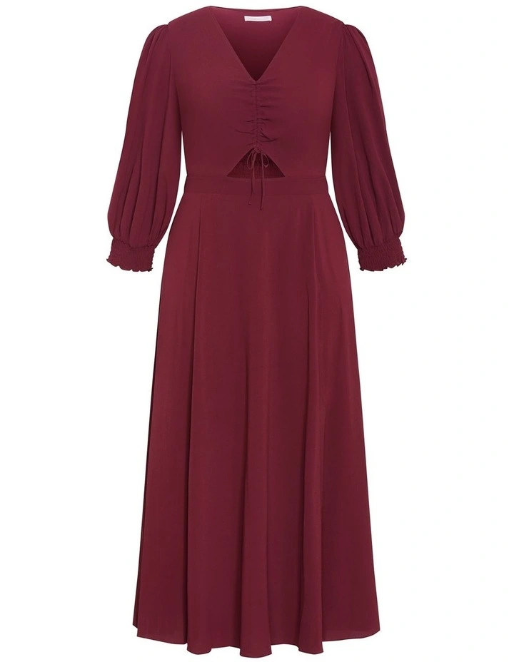 Jolene V Neck Maxi Dress in Burgundy image 3