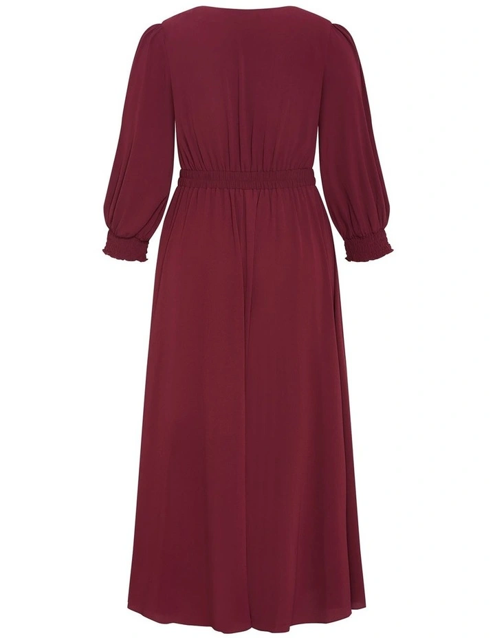 Jolene V Neck Maxi Dress in Burgundy image 4