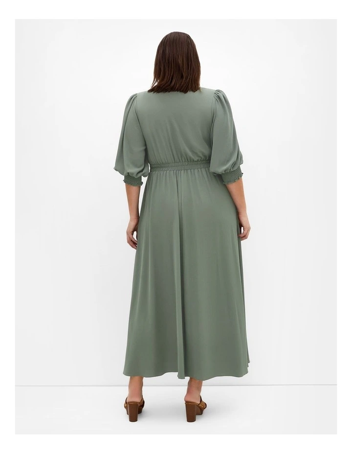 Jolene V Neck Maxi Dress in Khaki image 2