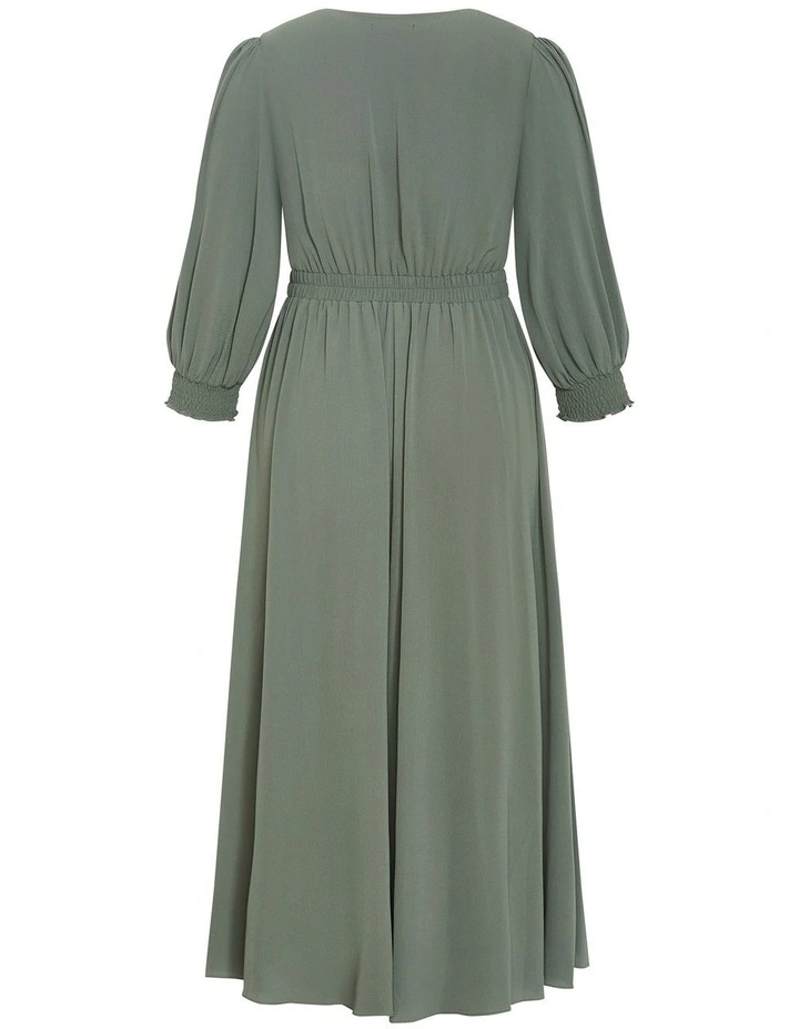 Jolene V Neck Maxi Dress in Khaki image 4