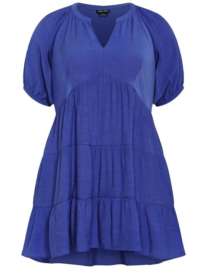 Kara Tiered Mini Dress in Marine image 7