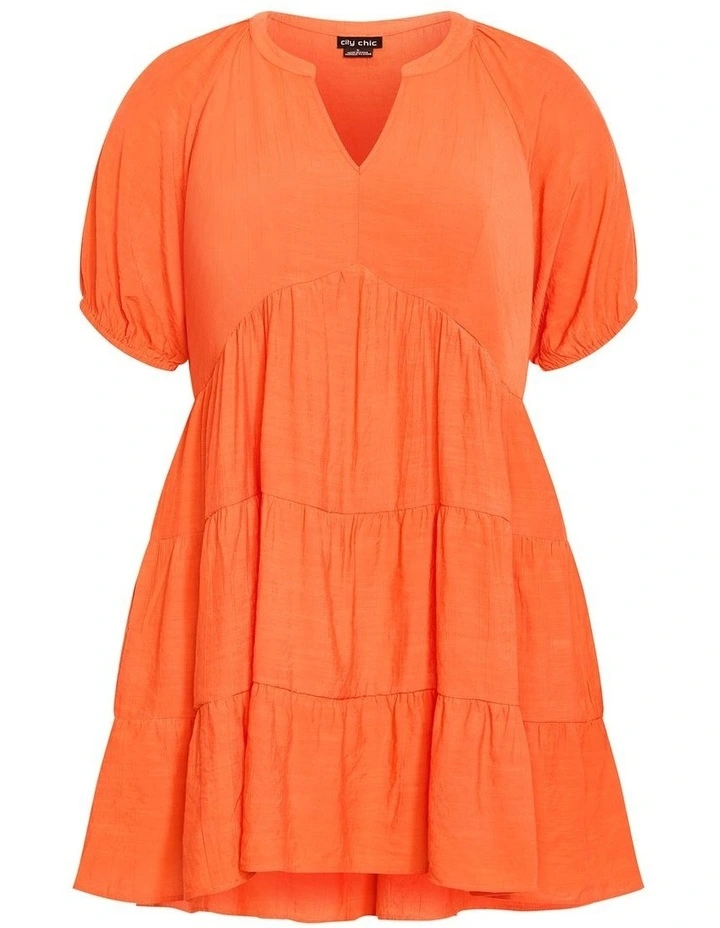 Kara Tiered Mini Dress in Tangerine image 3