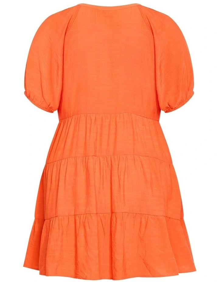 Kara Tiered Mini Dress in Tangerine image 4