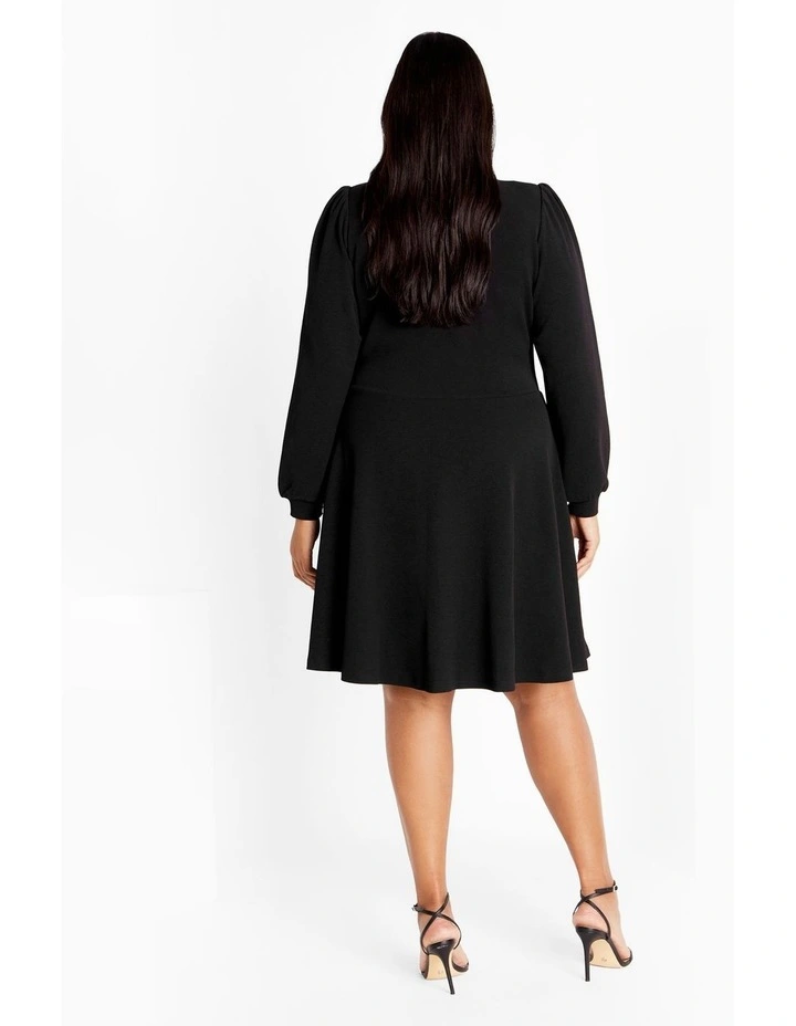 Karter Fit And Flare Dress in Black image 2