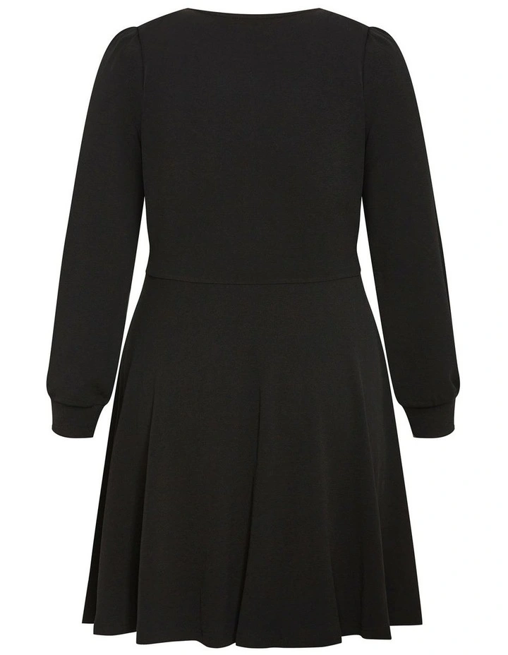 Karter Fit And Flare Dress in Black image 4