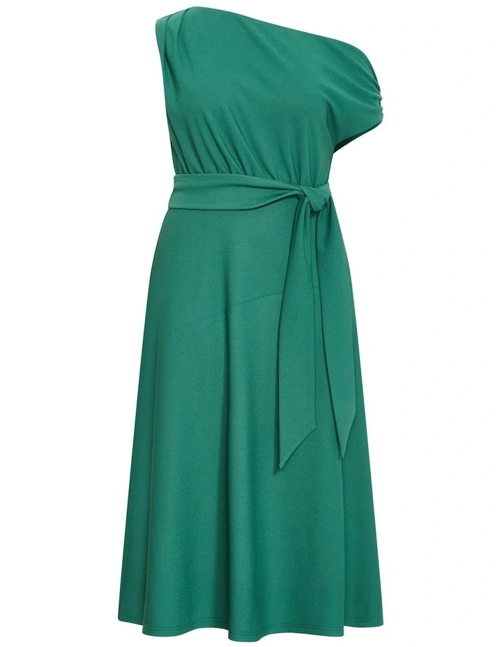 Kate Off Shoulder Midi Dress in Jade image 3