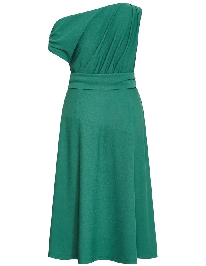 Kate Off Shoulder Midi Dress in Jade image 4