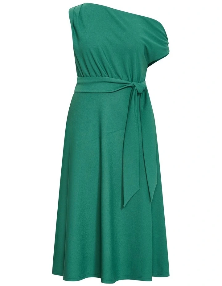 Kate Off Shoulder Midi Dress in Jade image 5