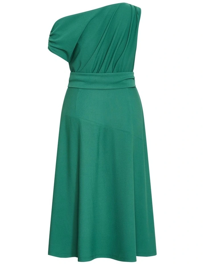 Kate Off Shoulder Midi Dress in Jade image 6