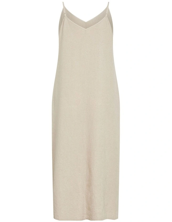 Jayda V Neck Midi Dress in Neutral image 4