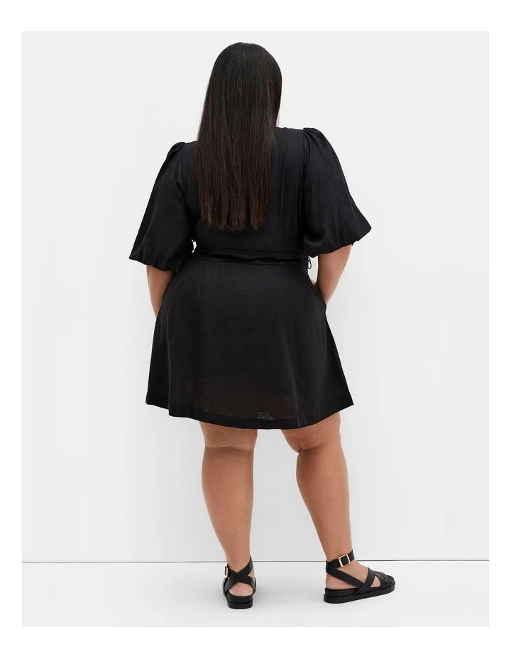 Lori Linen Dress in Black image 2
