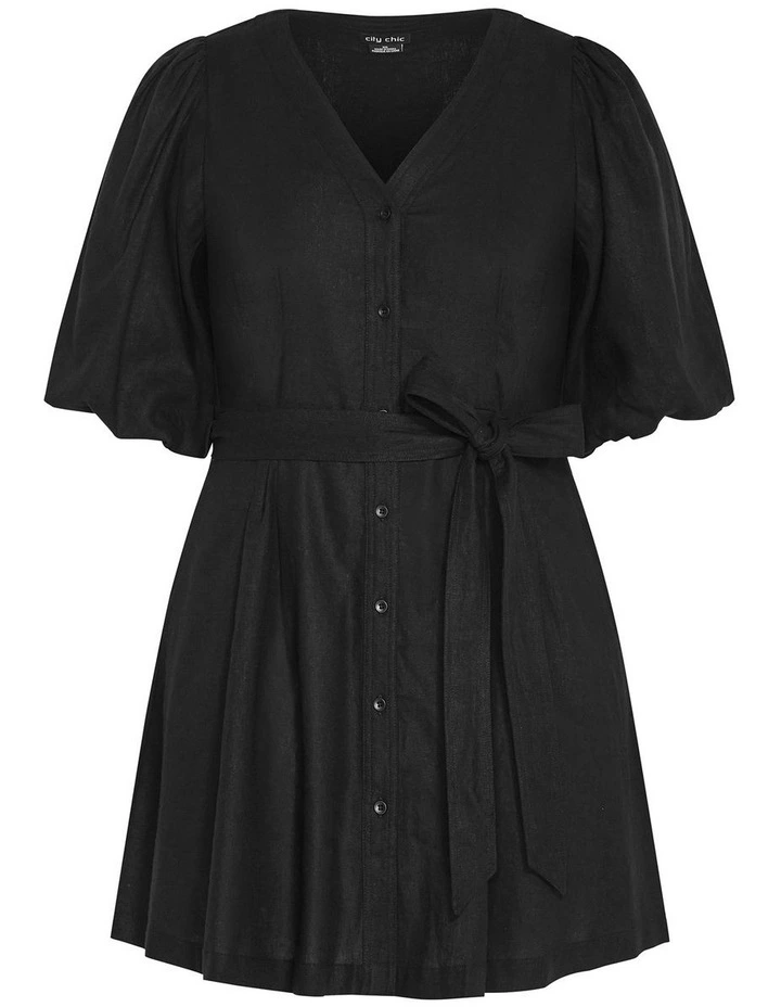 Lori Linen Dress in Black image 3