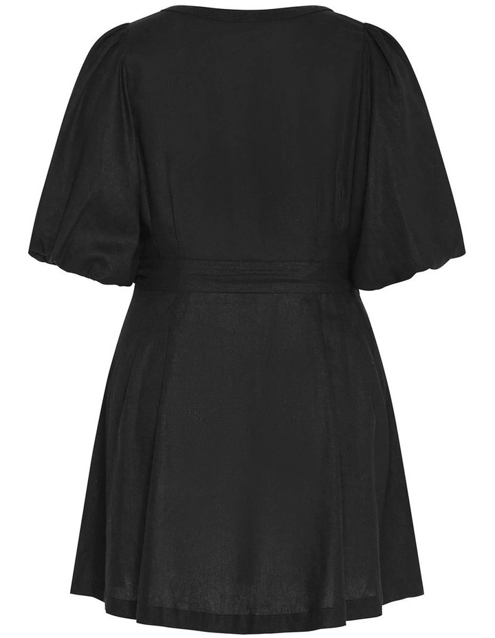 Lori Linen Dress in Black image 4