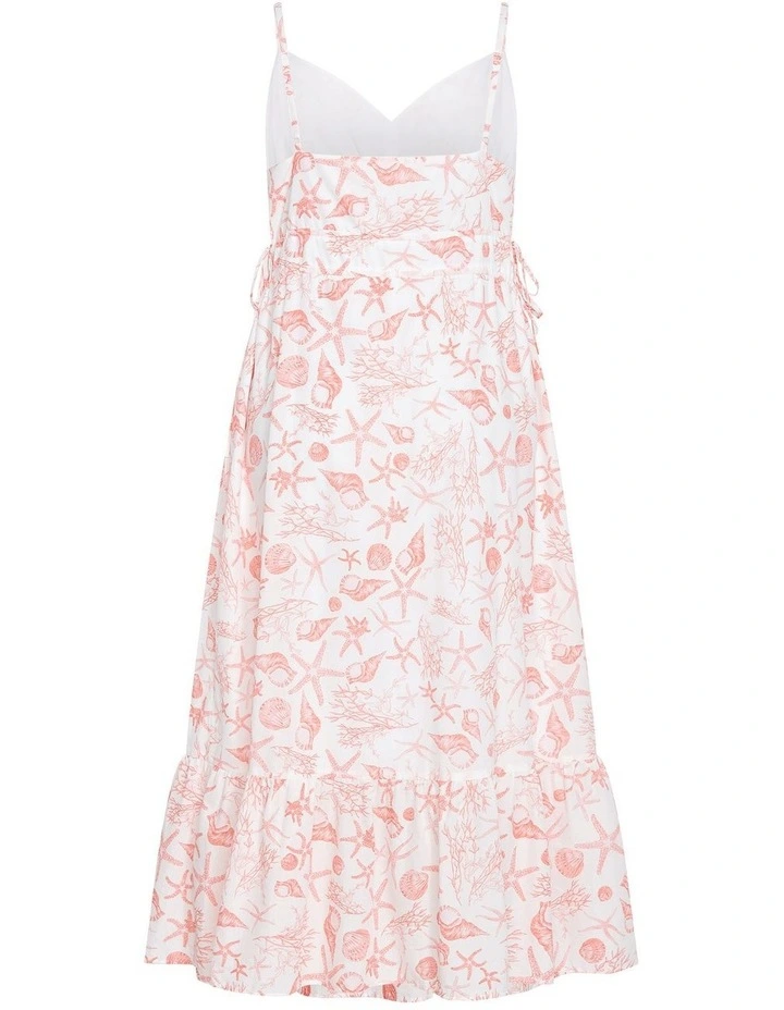 Ari Print Midi Dress in White image 4