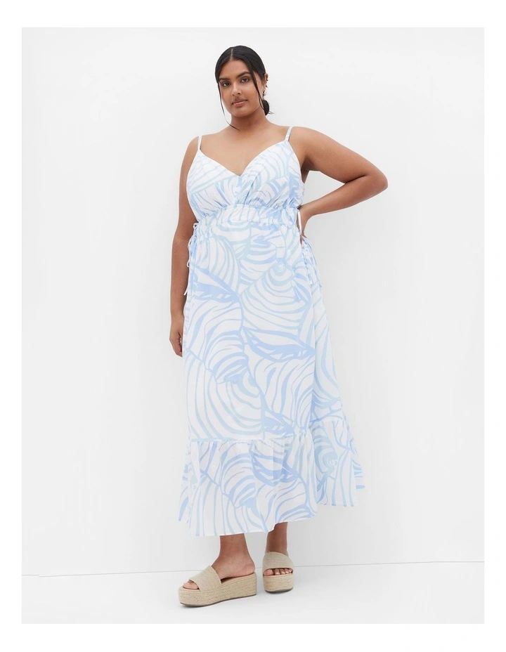 Ari Print Maxi Dress in Blue image 1