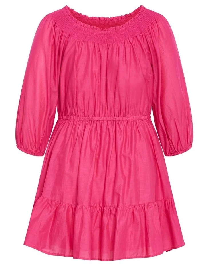 Lorelai Off Shoulder Mini Dress in Magenta image 5