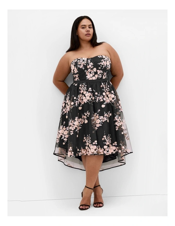 Ambrosia Strapless Tulle Dress in Black image 1