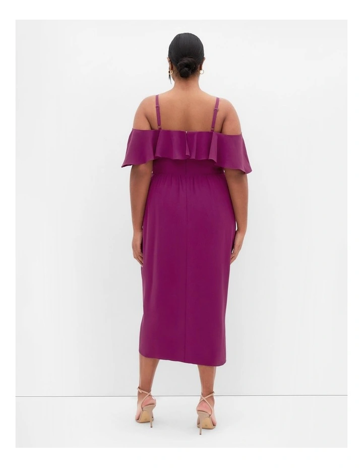 Flirtation Drape Midi Dress in Cerise image 2