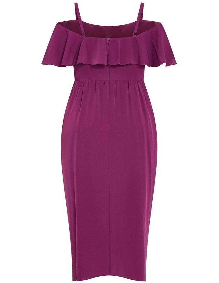 Flirtation Drape Midi Dress in Cerise image 4
