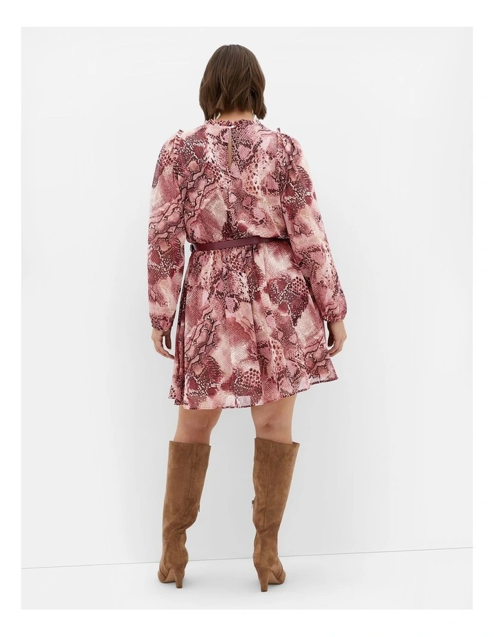 Maddie Snake Print Dress in Cherry image 2