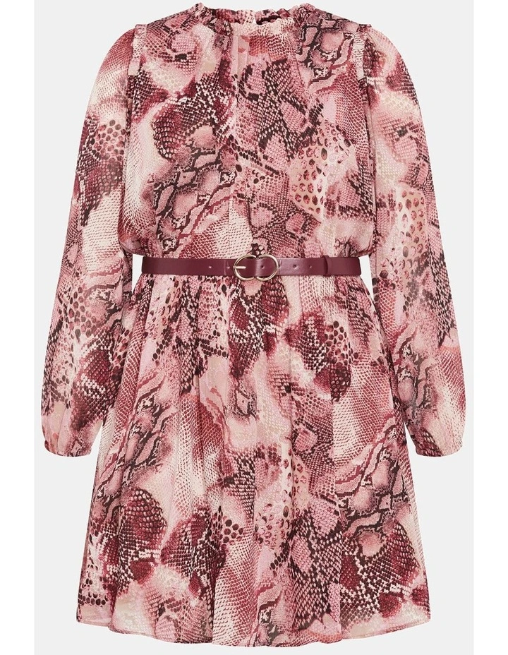 Maddie Snake Print Dress in Cherry image 3
