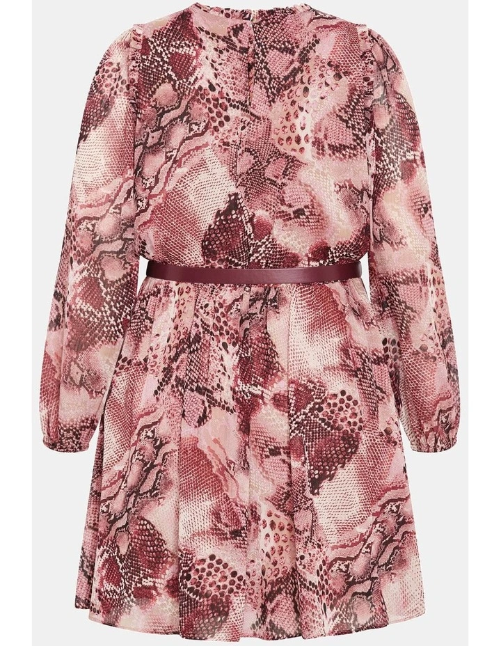 Maddie Snake Print Dress in Cherry image 4