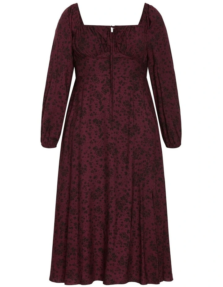 Abbigail Long Sleeve Print Maxi Dress in Cherry image 3