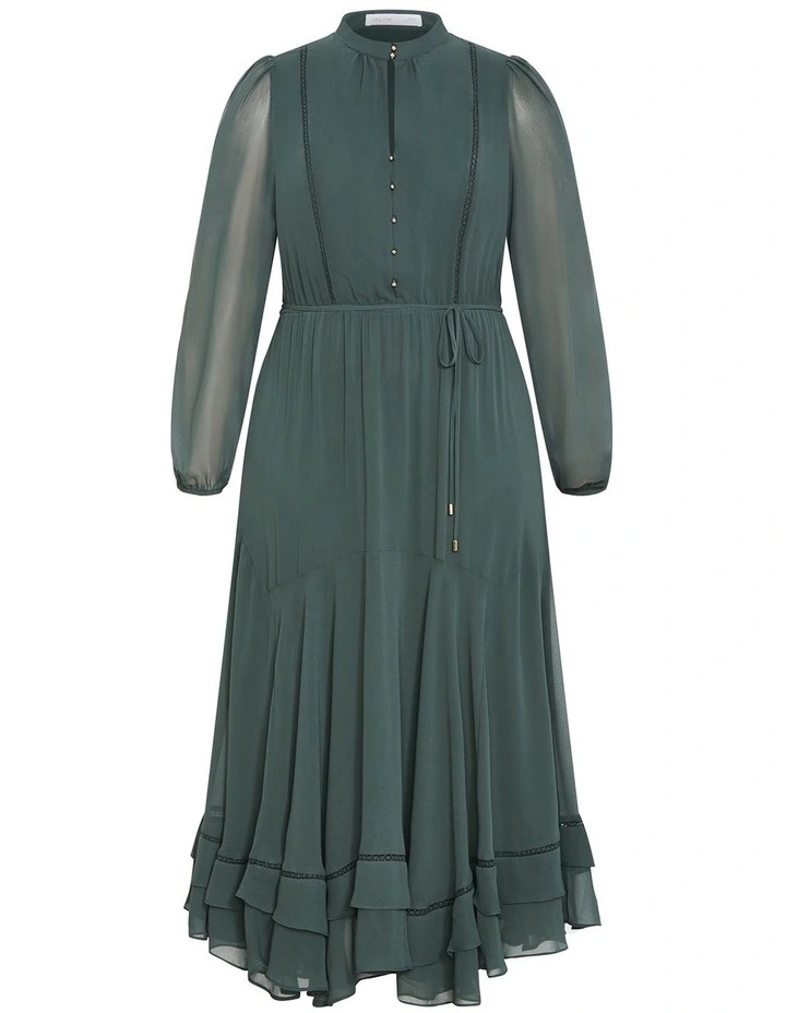 Yasmine Ruffle Maxi Dress in Fern image 3