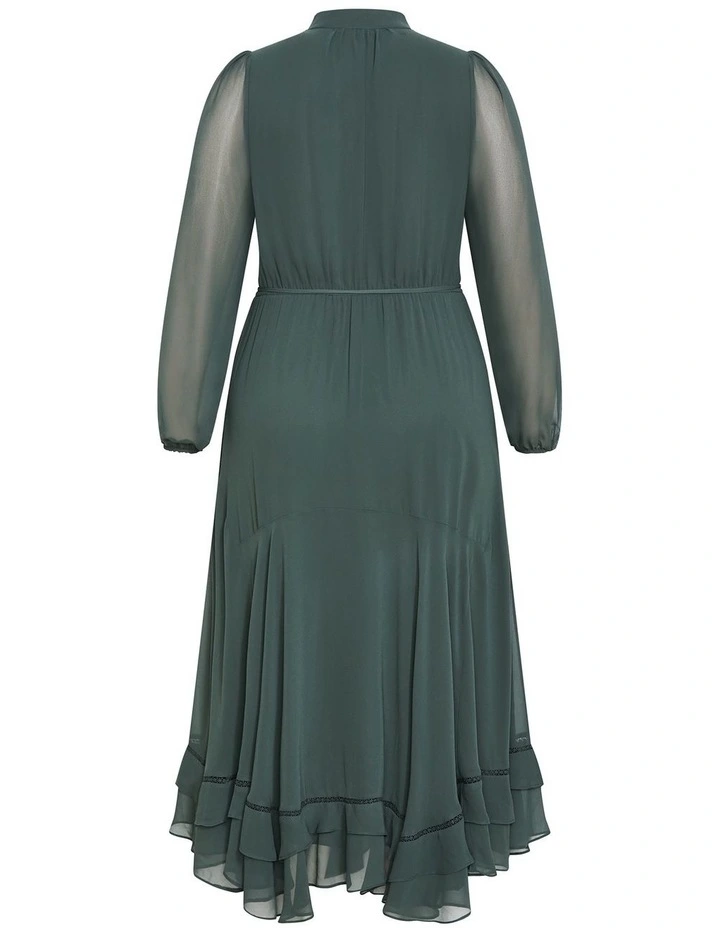 Yasmine Ruffle Maxi Dress in Fern image 4