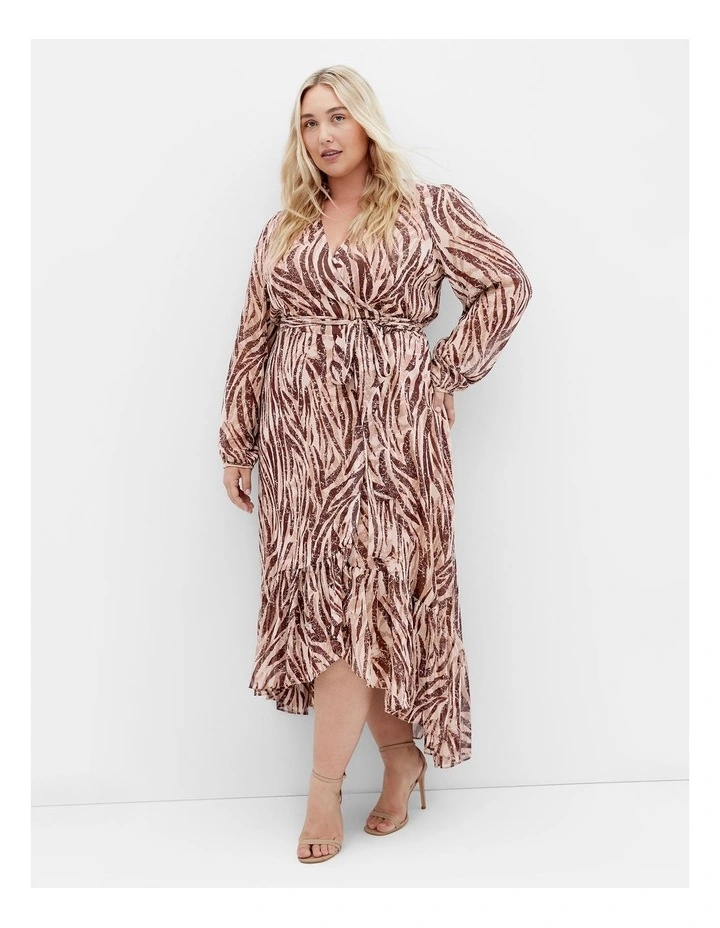 Instinct Maxi Wrap Dress in Print image 1