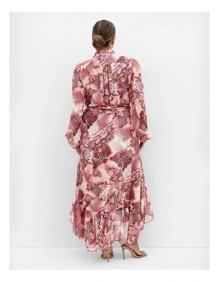 Instinct Snake Print Maxi Dress in Cherry image 2