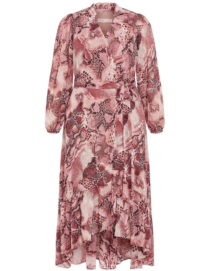 Instinct Snake Print Maxi Dress in Cherry image 3