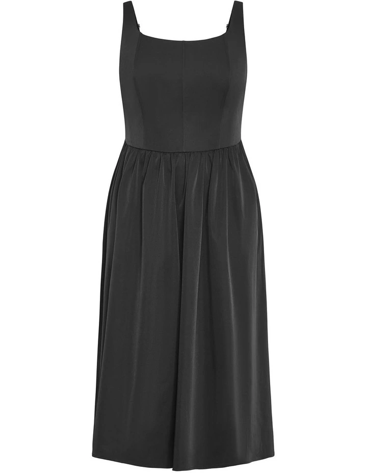 Midi Strappy Corset Dress in Black image 2
