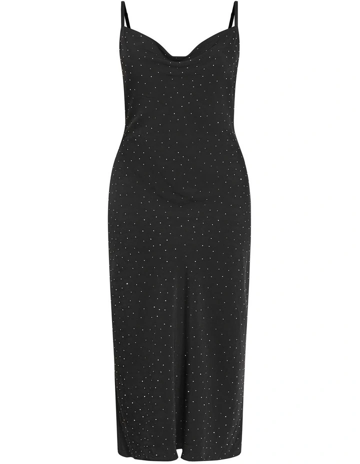 Sadie Bling Cowl Neck Dress in Black image 3