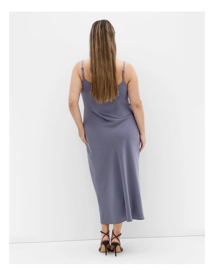 Satin Slip Dress in Slate image 2